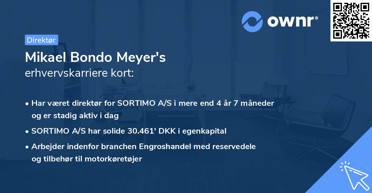 Mikael Bondo Meyer's erhvervskarriere kort