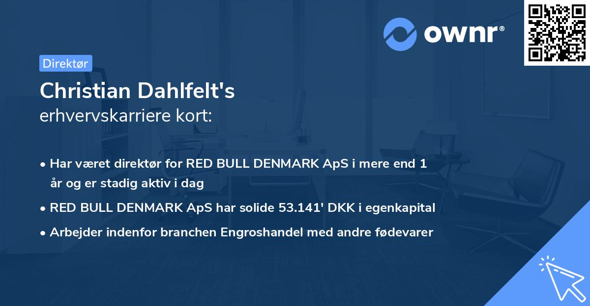 Christian Dahlfelt's erhvervskarriere kort