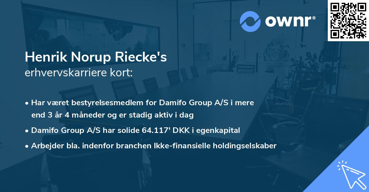 Henrik Norup Riecke's erhvervskarriere kort