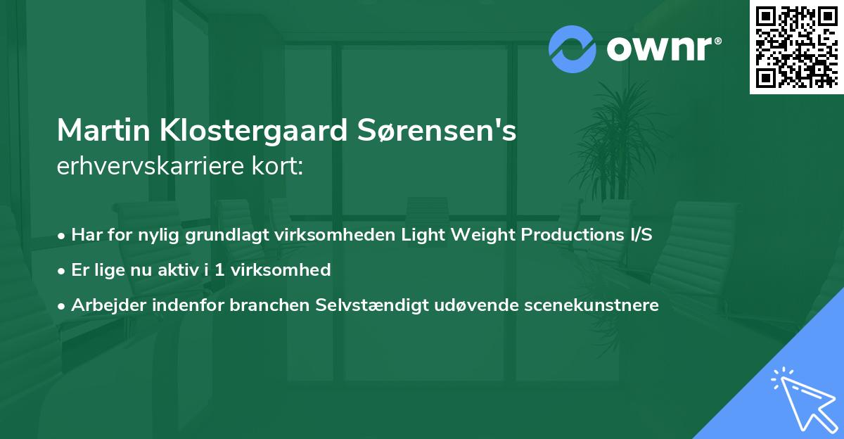 Martin Klostergaard Sørensen's erhvervskarriere kort