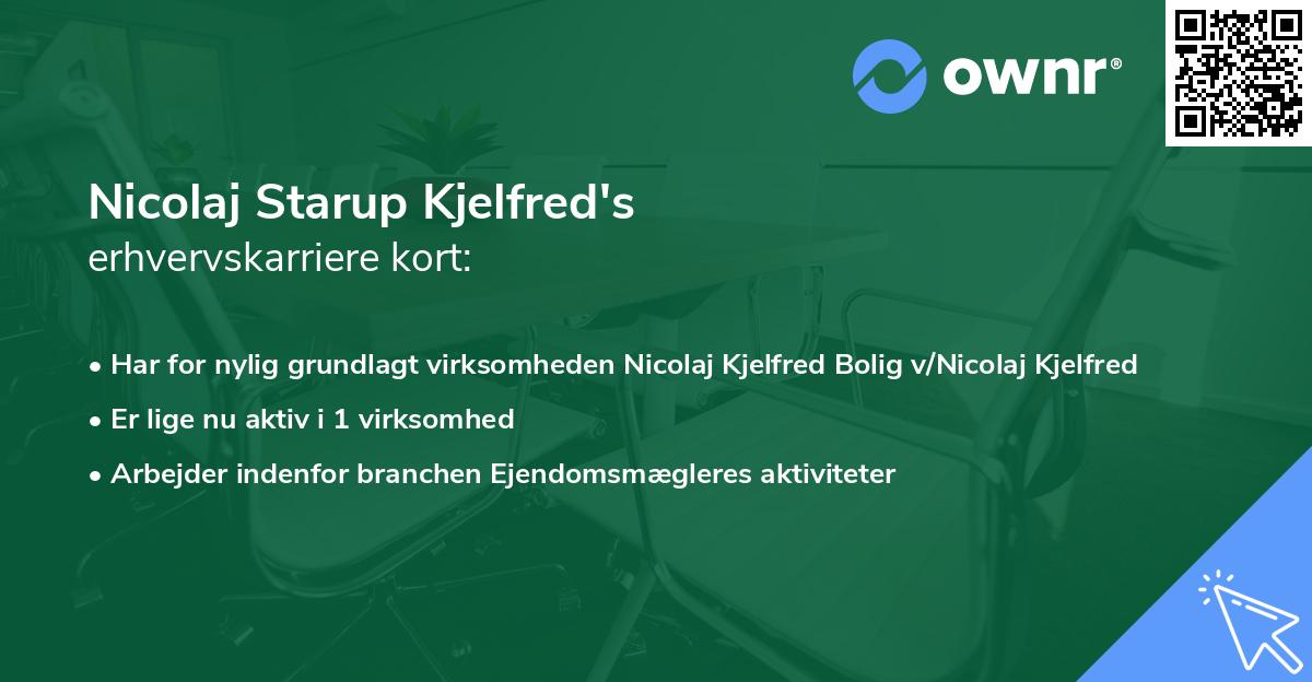 Nicolaj Starup Kjelfred's erhvervskarriere kort