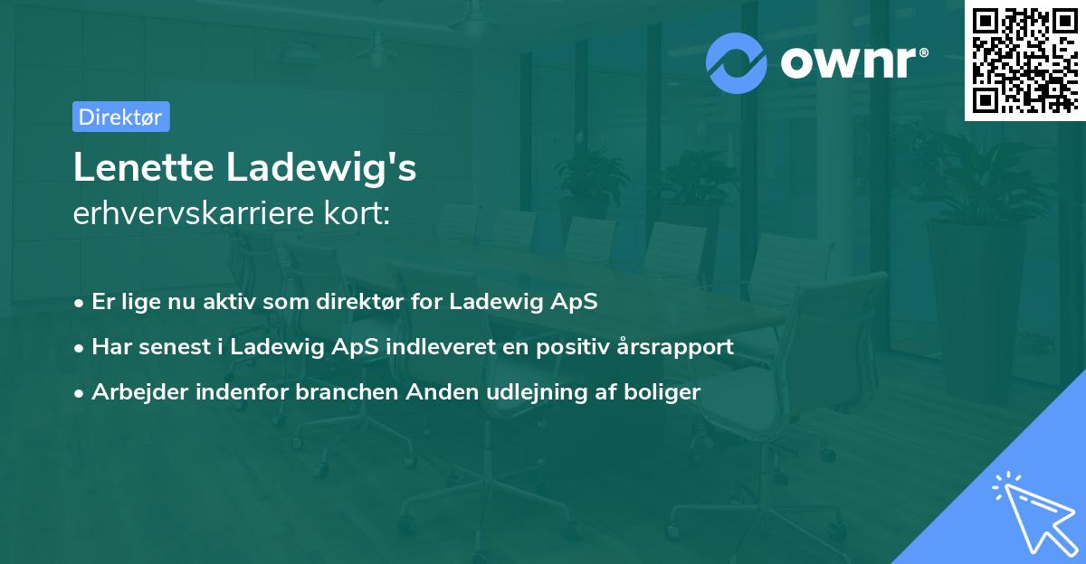 Lenette Ladewig's erhvervskarriere kort