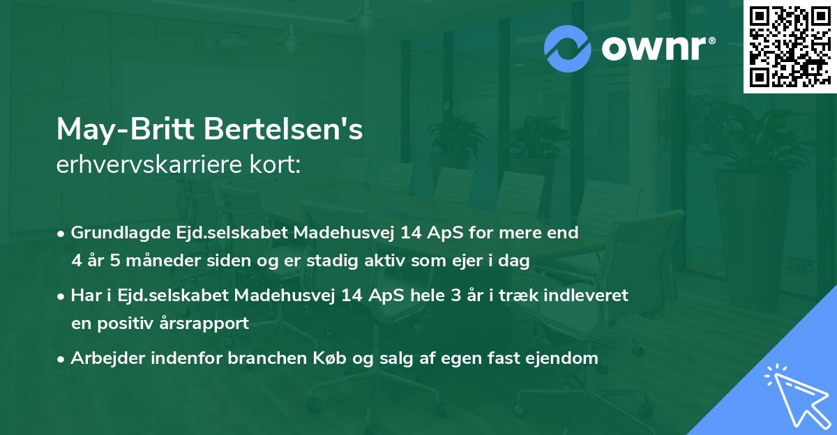 May-Britt Bertelsen's erhvervskarriere kort
