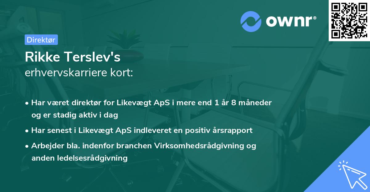 Rikke Terslev's erhvervskarriere kort