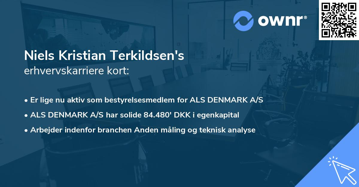 Niels Kristian Terkildsen's erhvervskarriere kort