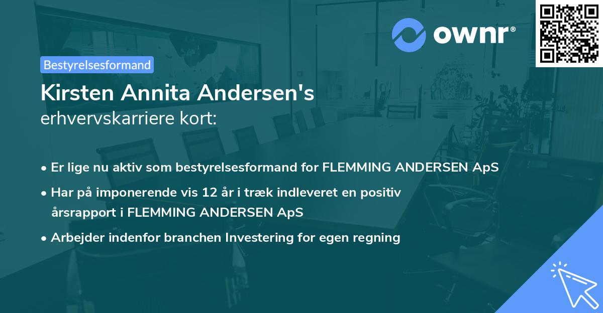 Kirsten Annita Andersen's erhvervskarriere kort