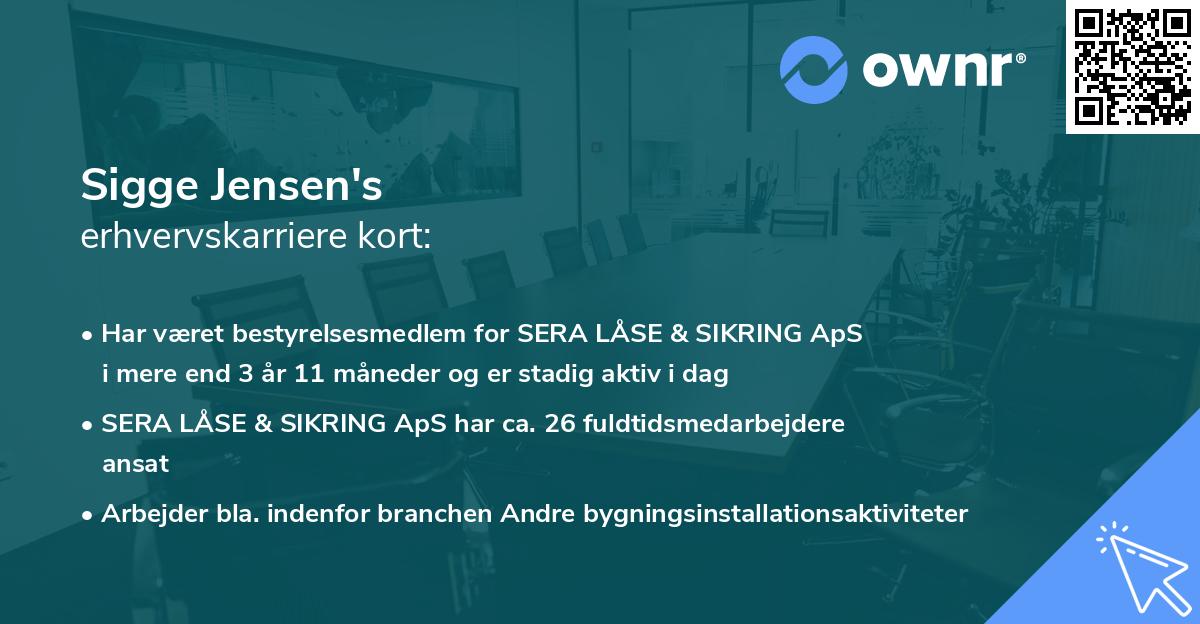 Sigge Jensen's erhvervskarriere kort