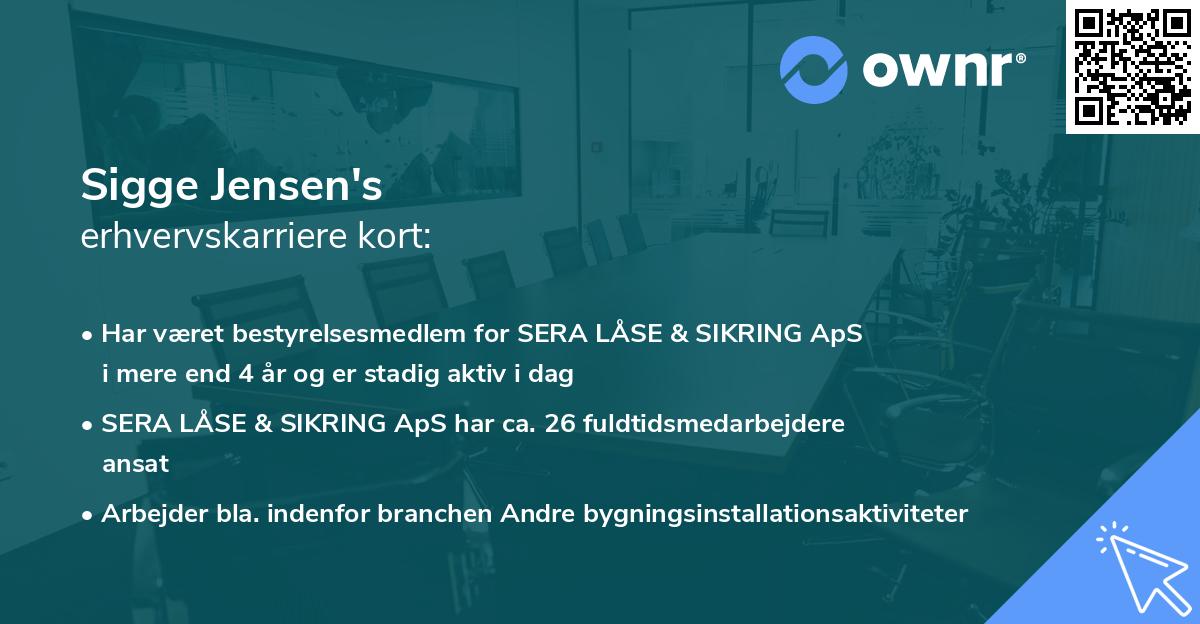 Sigge Jensen's erhvervskarriere kort
