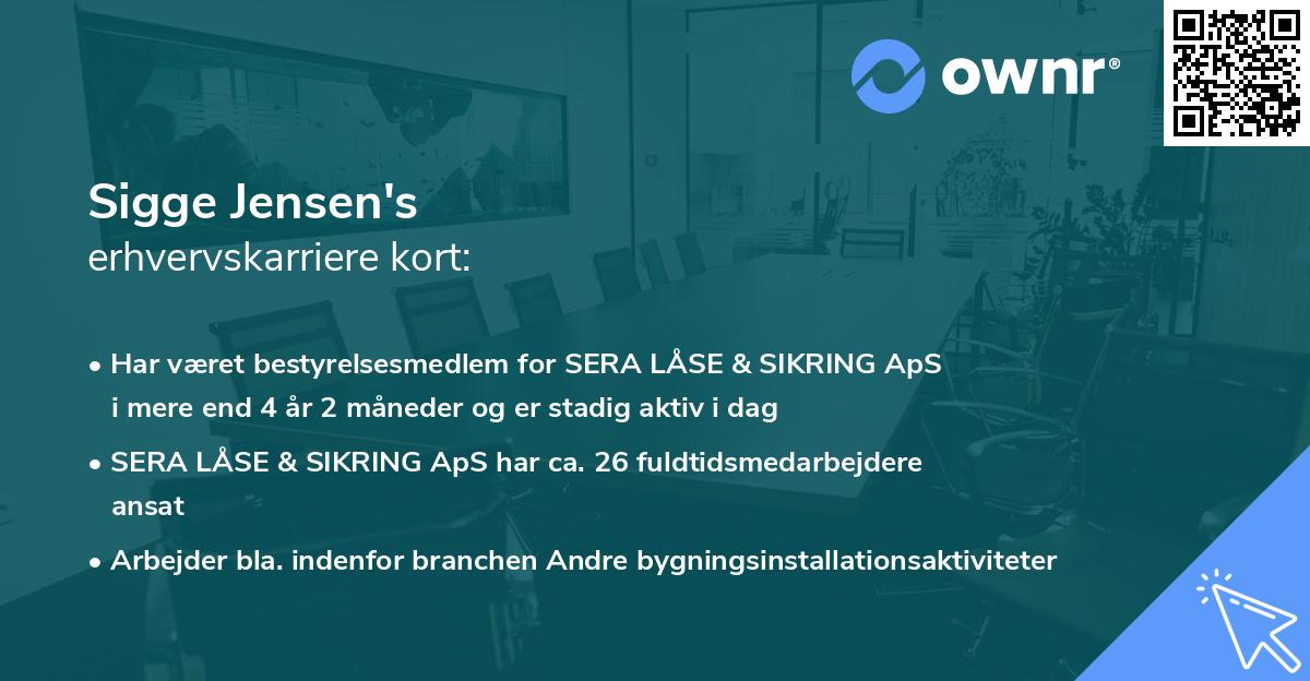 Sigge Jensen's erhvervskarriere kort