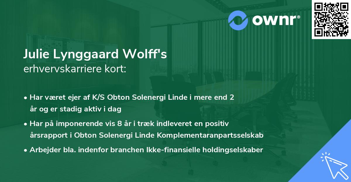 Julie Lynggaard Wolff's erhvervskarriere kort