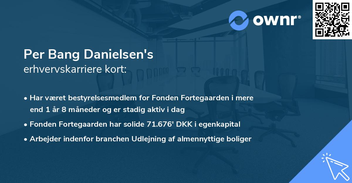 Per Bang Danielsen's erhvervskarriere kort
