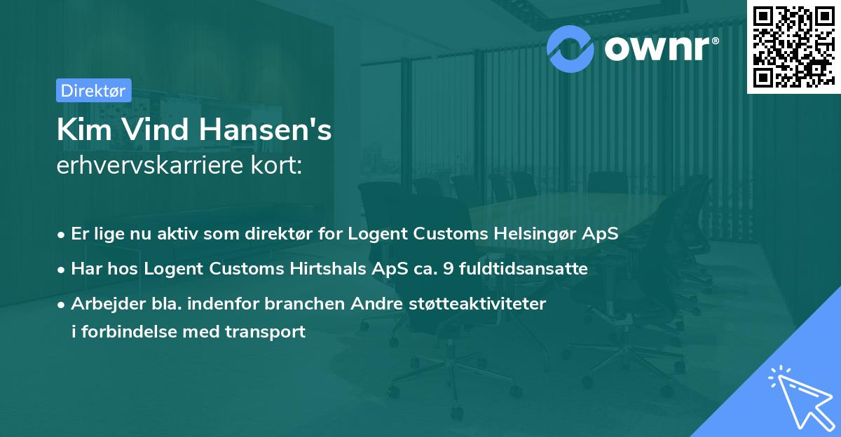 Kim Vind Hansen's erhvervskarriere kort