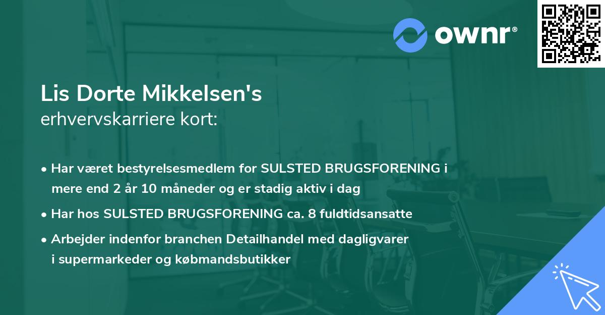 Lis Dorte Mikkelsen's erhvervskarriere kort