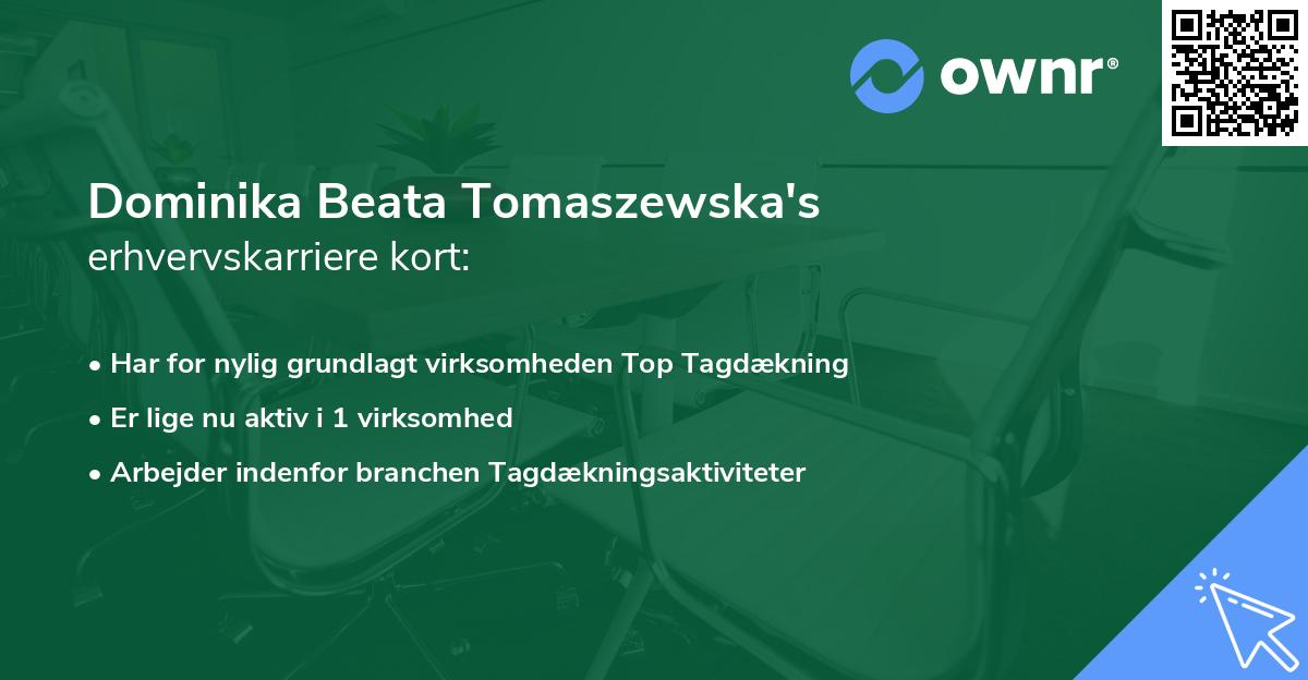 Dominika Beata Tomaszewska's erhvervskarriere kort