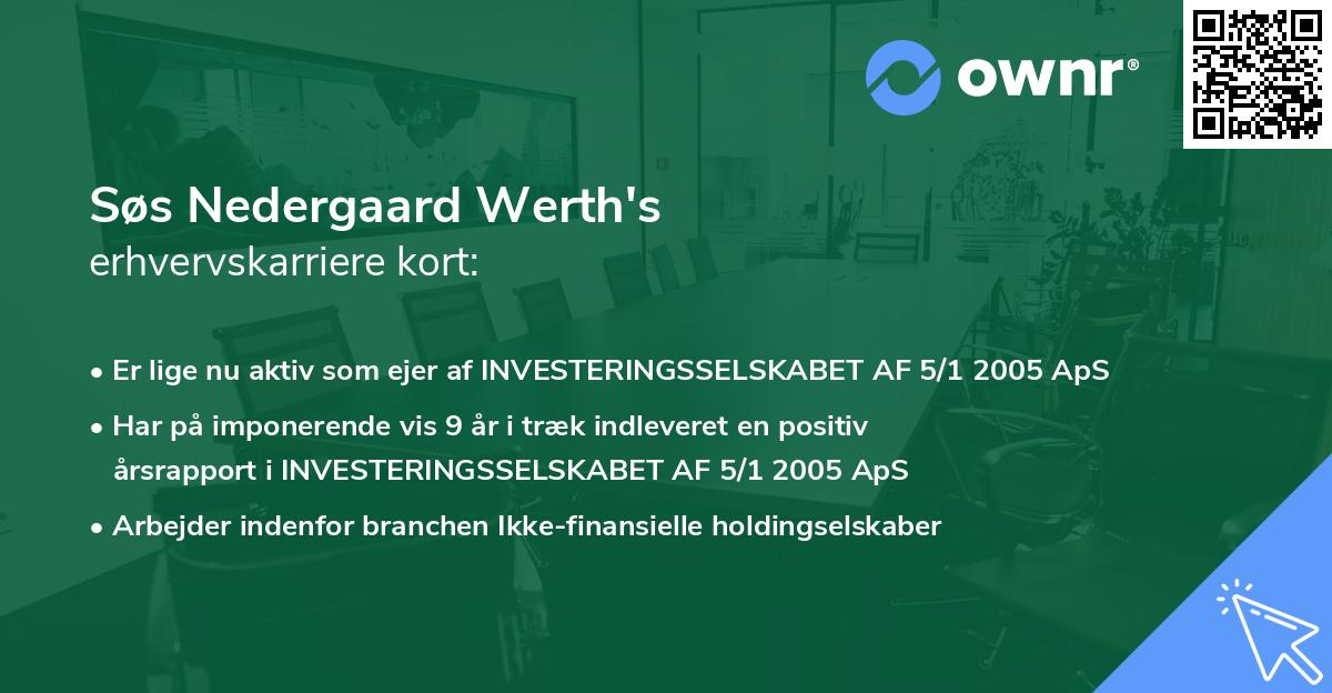 Søs Nedergaard Werth's erhvervskarriere kort