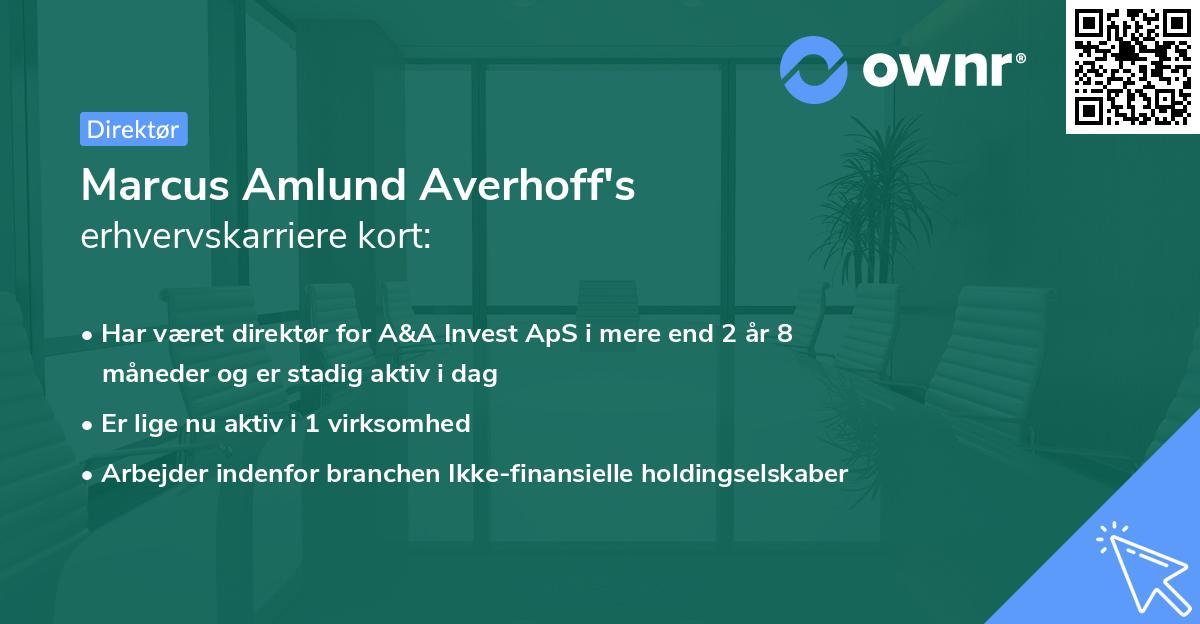 Marcus Amlund Averhoff's erhvervskarriere kort