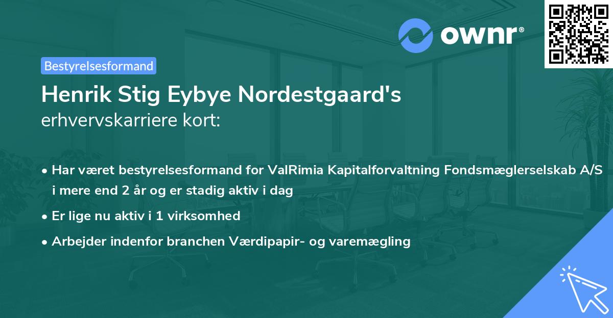Henrik Stig Eybye Nordestgaard's erhvervskarriere kort