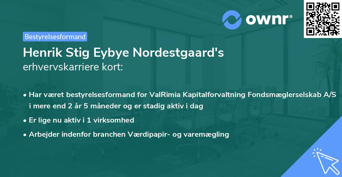Henrik Stig Eybye Nordestgaard's erhvervskarriere kort