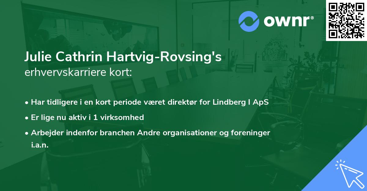 Julie Cathrin Hartvig-Rovsing's erhvervskarriere kort