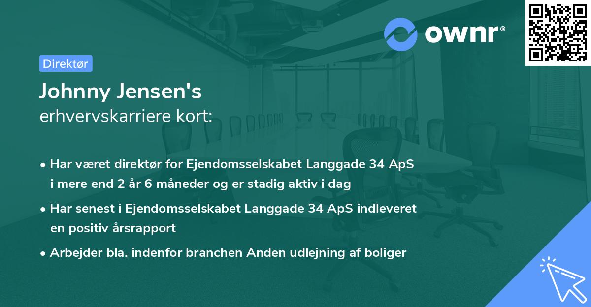 Johnny Jensen's erhvervskarriere kort