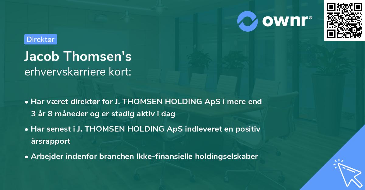 Jacob Thomsen's erhvervskarriere kort
