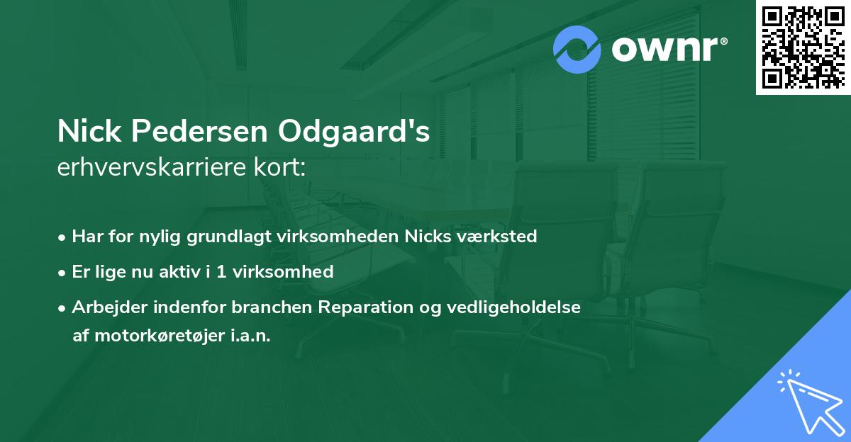 Nick Pedersen Odgaard's erhvervskarriere kort