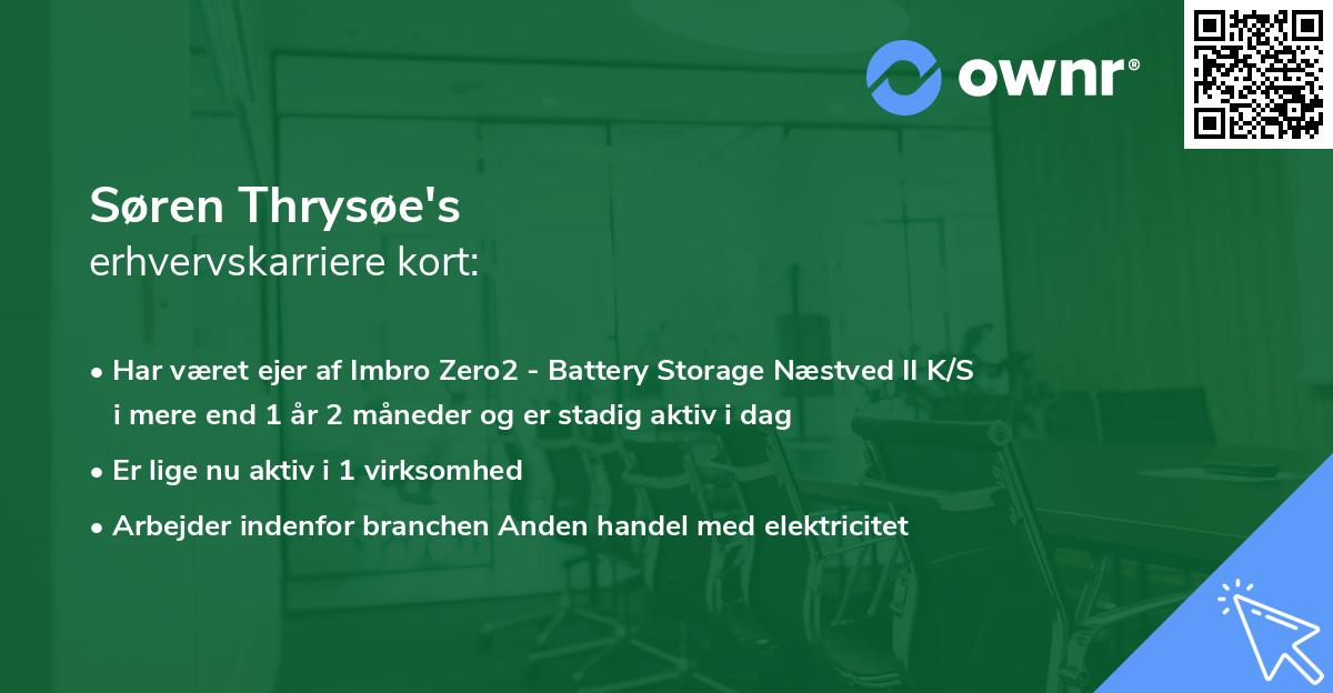 Søren Thrysøe's erhvervskarriere kort