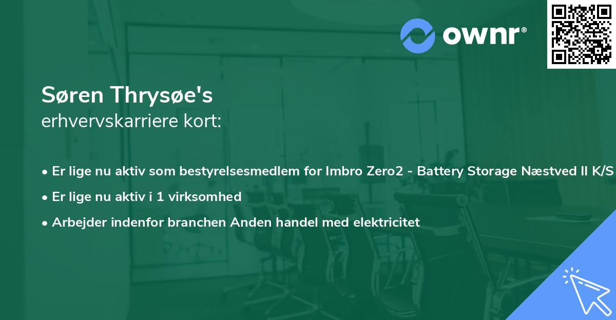 Søren Thrysøe's erhvervskarriere kort