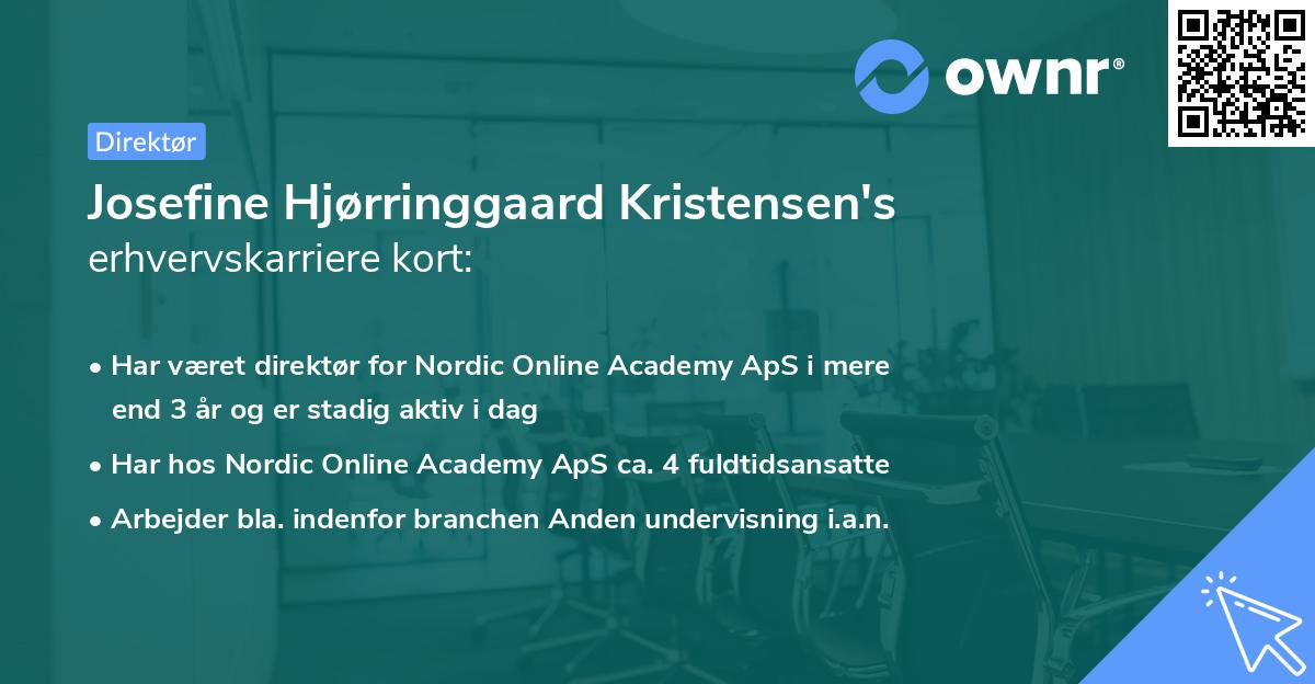 Josefine Hjørringgaard Kristensen's erhvervskarriere kort