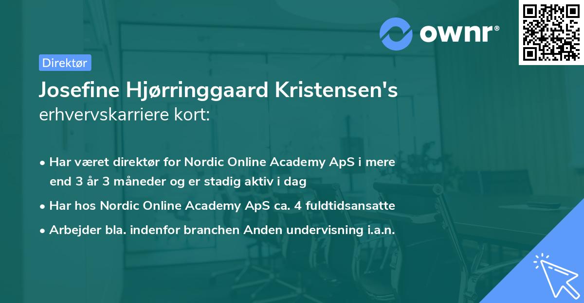 Josefine Hjørringgaard Kristensen's erhvervskarriere kort