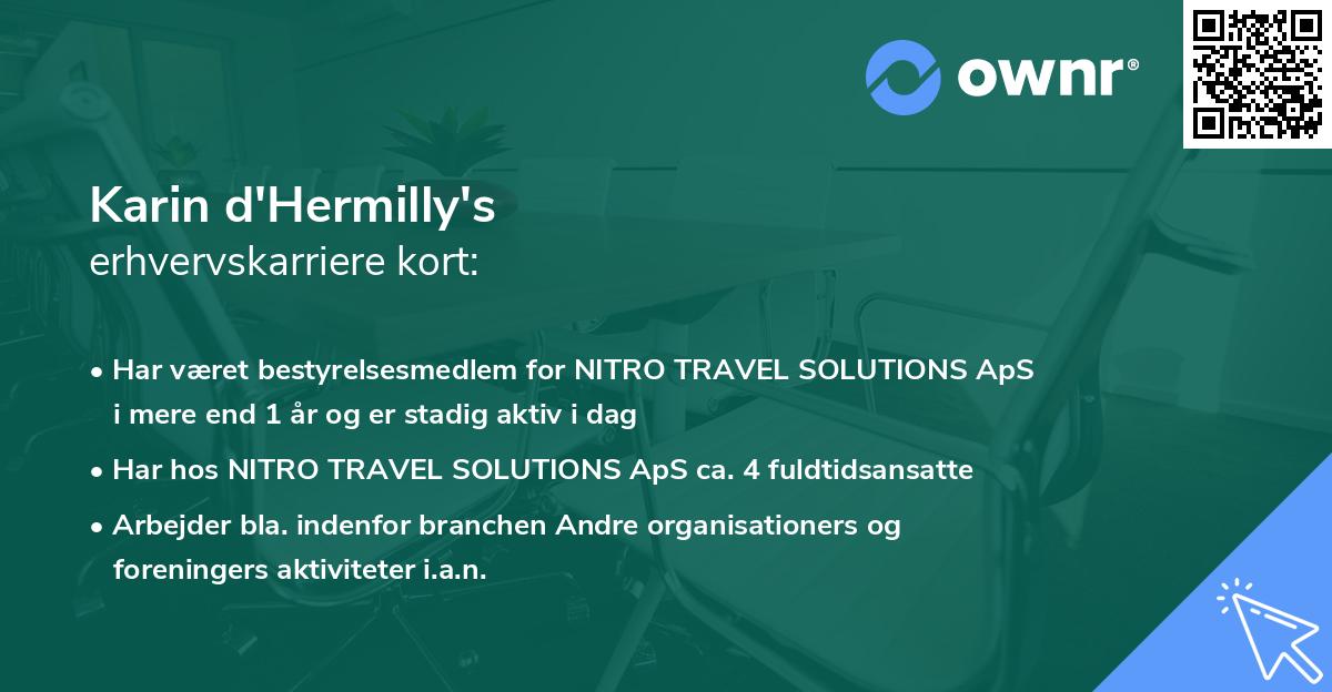 Karin d'Hermilly's erhvervskarriere kort