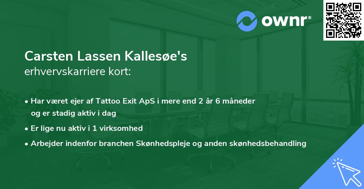 Carsten Lassen Kallesøe's erhvervskarriere kort