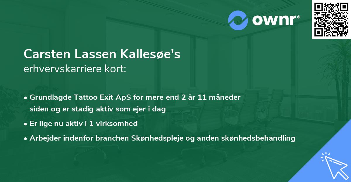 Carsten Lassen Kallesøe's erhvervskarriere kort