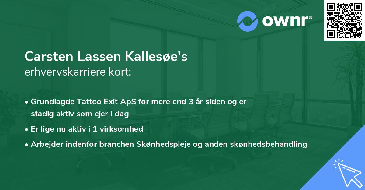 Carsten Lassen Kallesøe's erhvervskarriere kort