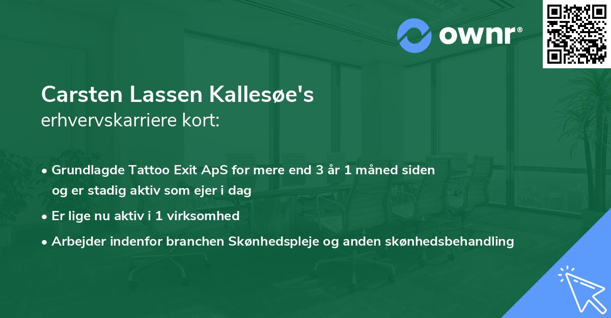 Carsten Lassen Kallesøe's erhvervskarriere kort
