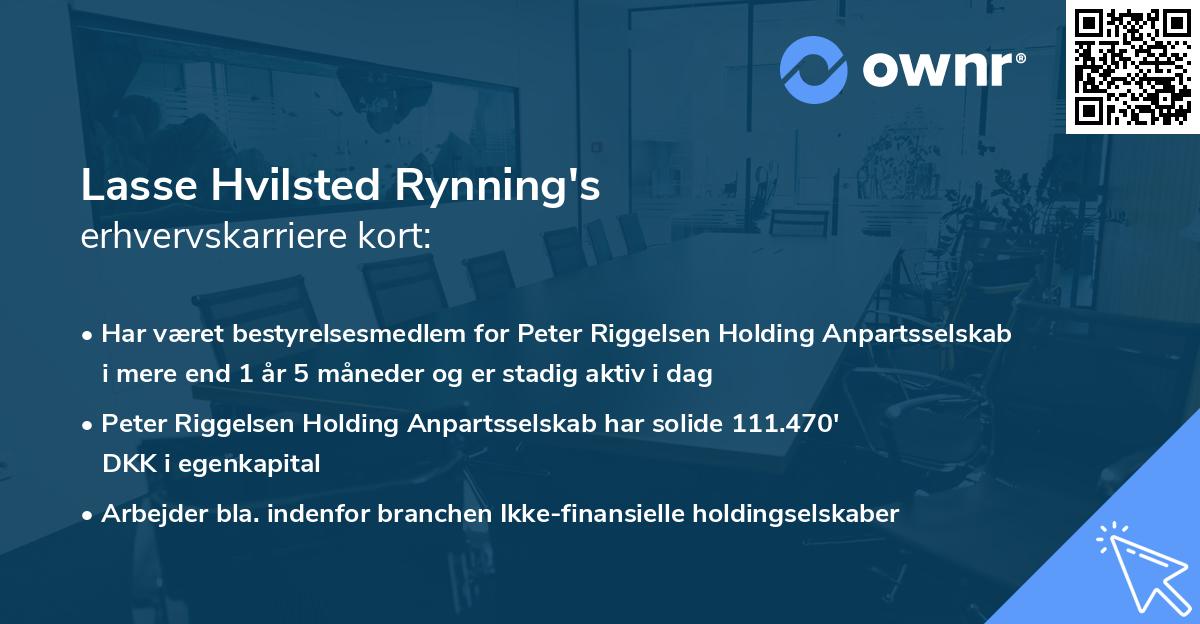 Lasse Hvilsted Rynning's erhvervskarriere kort