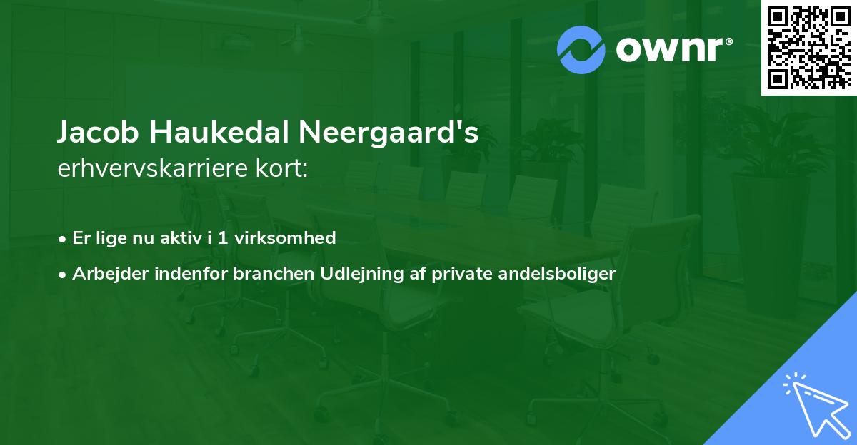 Jacob Haukedal Neergaard's erhvervskarriere kort