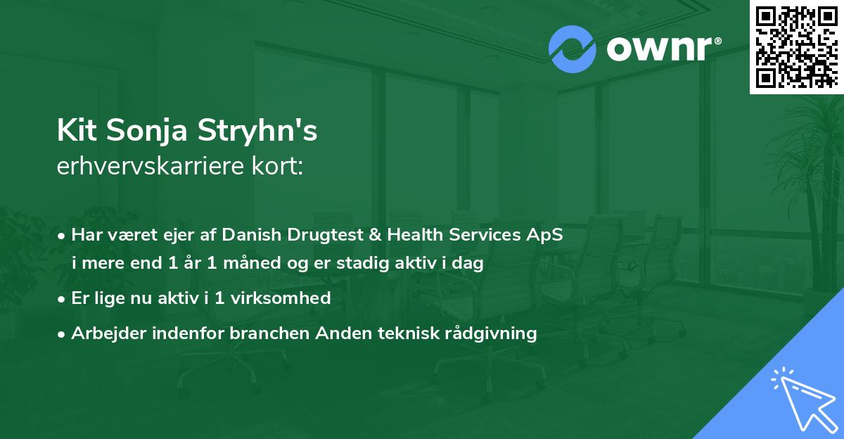Kit Sonja Stryhn's erhvervskarriere kort