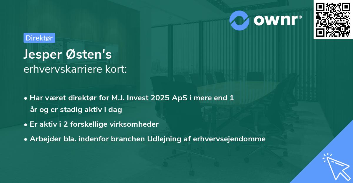 Jesper Østen's erhvervskarriere kort