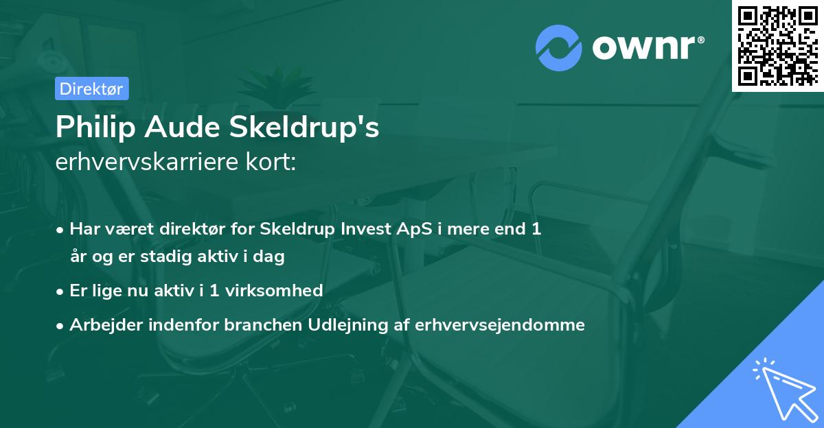 Philip Aude Skeldrup's erhvervskarriere kort