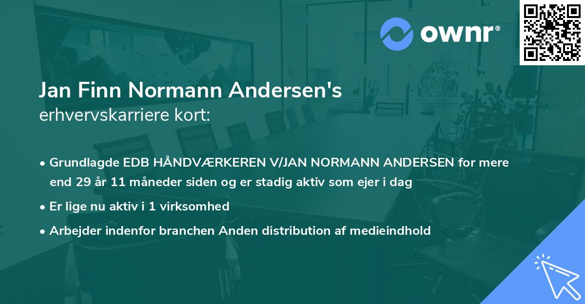 Jan Finn Normann Andersen's erhvervskarriere kort