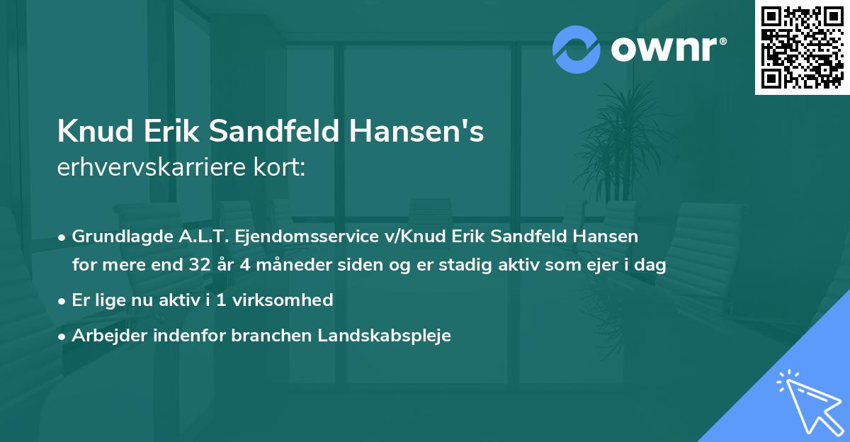 Knud Erik Sandfeld Hansen's erhvervskarriere kort