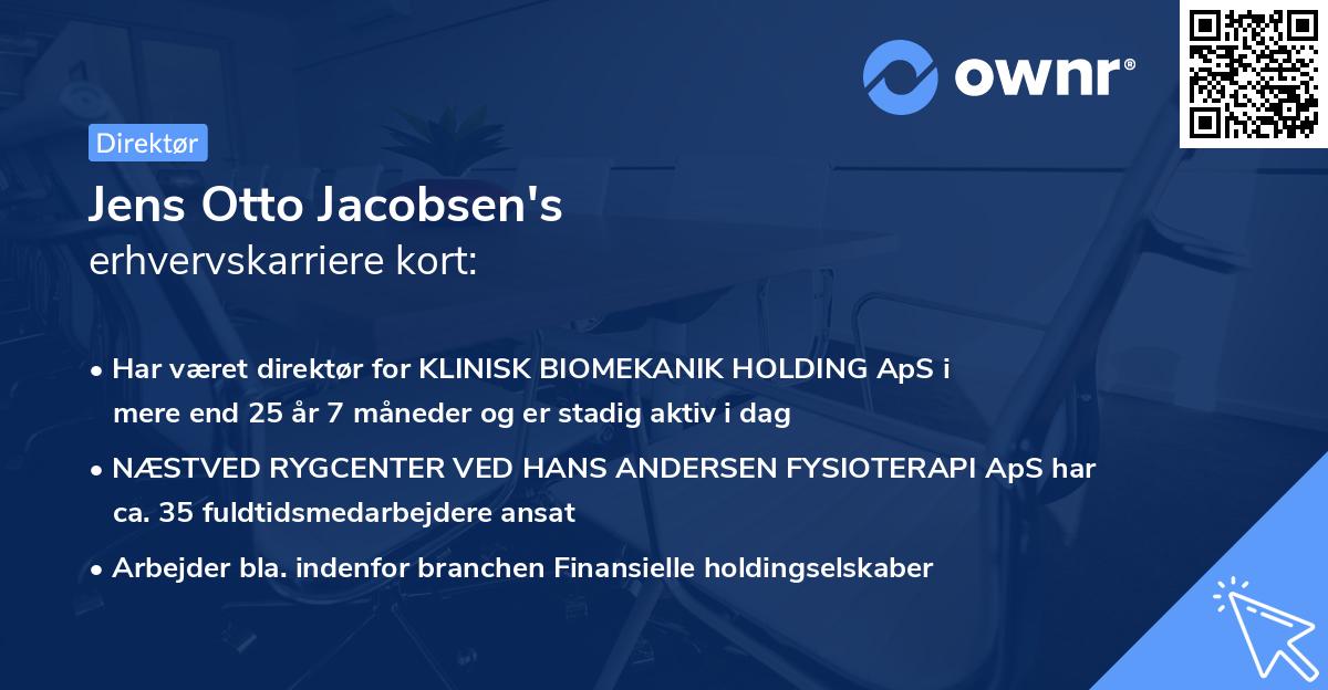 Jens Otto Jacobsen's erhvervskarriere kort