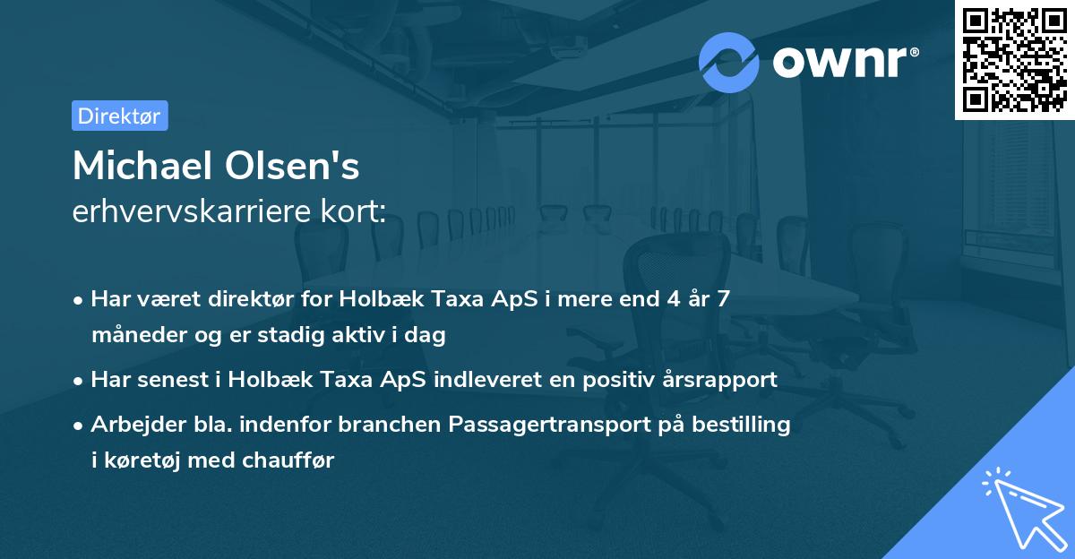 Michael Olsen's erhvervskarriere kort