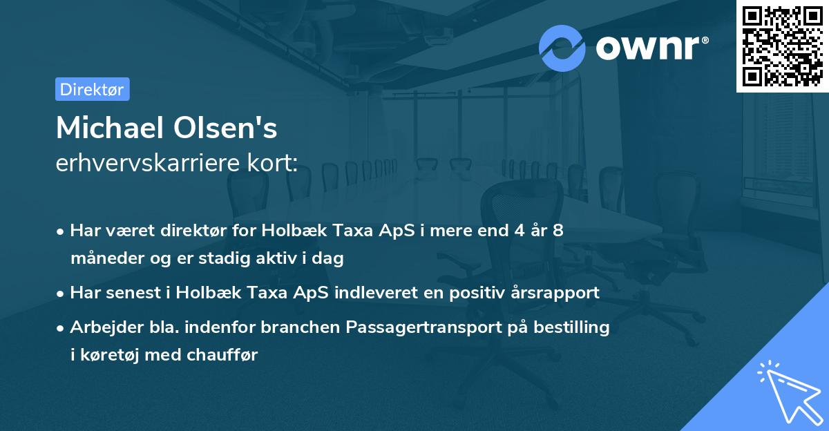Michael Olsen's erhvervskarriere kort