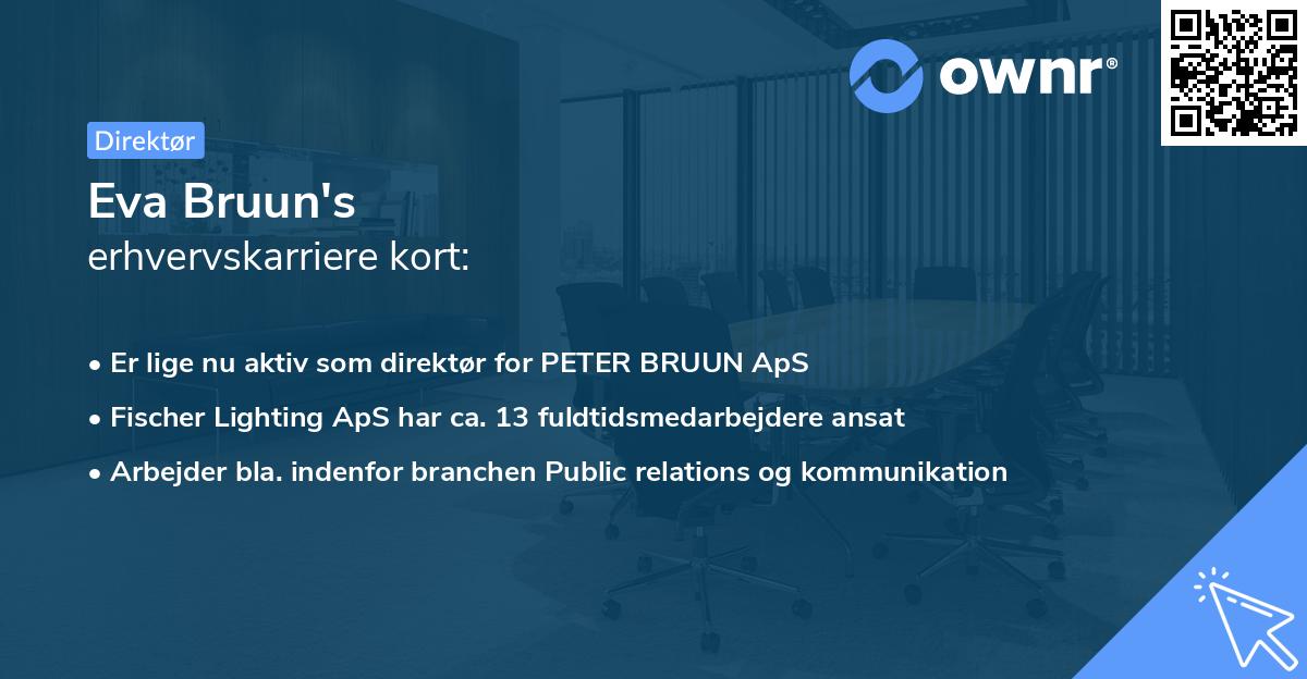 Eva Bruun's erhvervskarriere kort