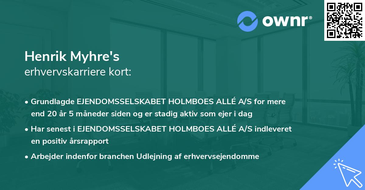 Henrik Myhre's erhvervskarriere kort