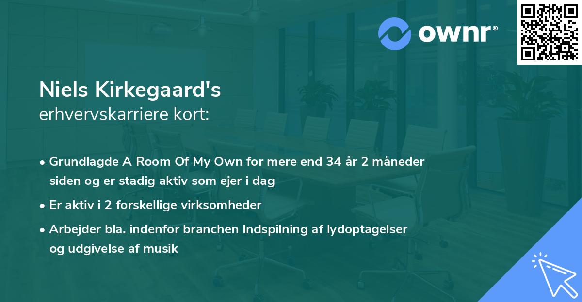 Niels Kirkegaard's erhvervskarriere kort