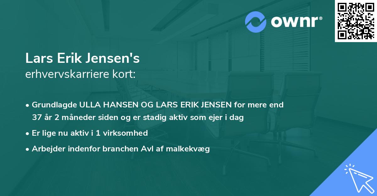 Lars Erik Jensen's erhvervskarriere kort