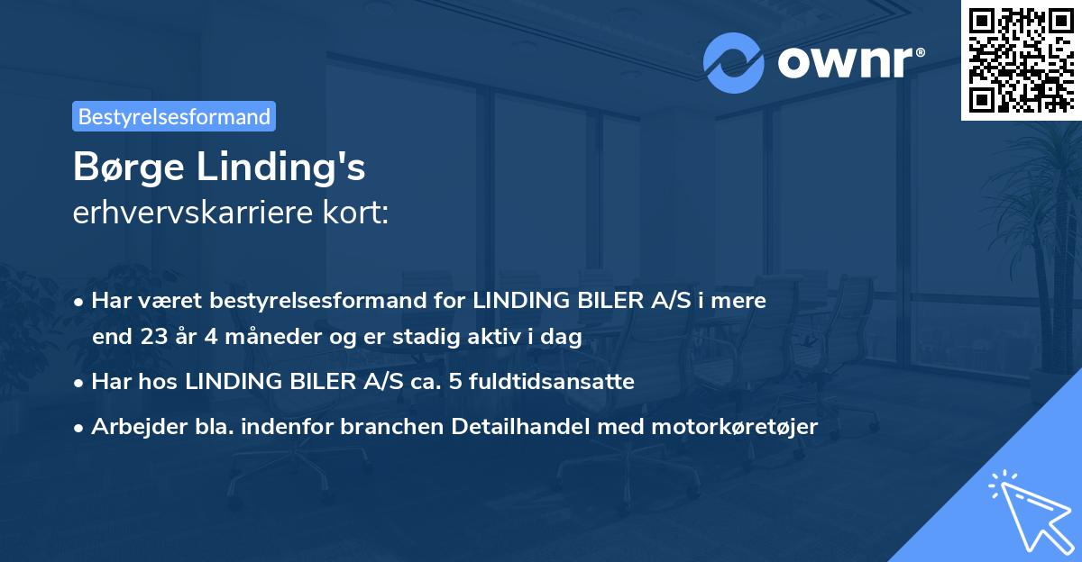 Børge Linding's erhvervskarriere kort